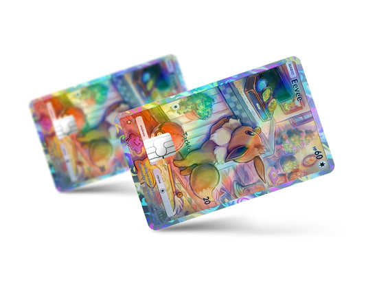 Anime Town Creations Holographic Credit Card Eevee Pocket Pokemon Card Full Skins - Anime Pokemon Holographic Credit Card Skin