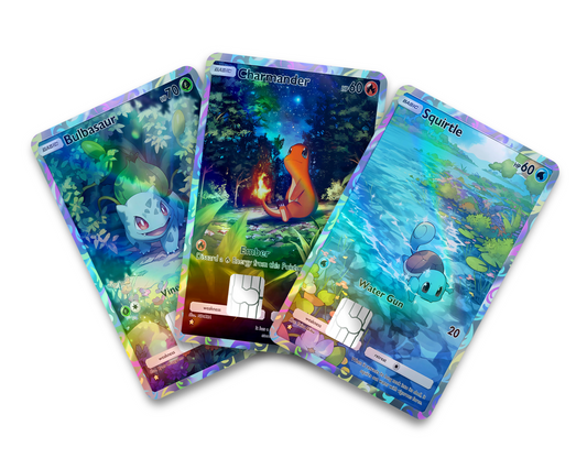Pokemon Starter Pocket Holographic Credit Card Bundle Skin