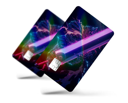 Anime Town Creations Holographic Credit Card Berserk Guts Neon Full Skins - Anime Berserk Holographic Credit Card Skin