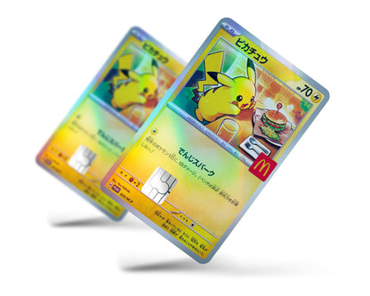 Anime Town Creations Holographic Credit Card Promo Pikachu McDonalds Burger Card Full Skins - Anime Pokemon Holographic Credit Card Skin