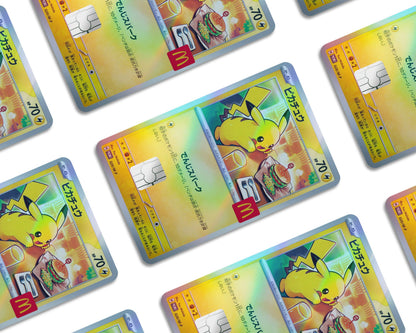 Anime Town Creations Holographic Credit Card Promo Pikachu McDonalds Burger Card Window Skins - Anime Pokemon Holographic Credit Card Skin