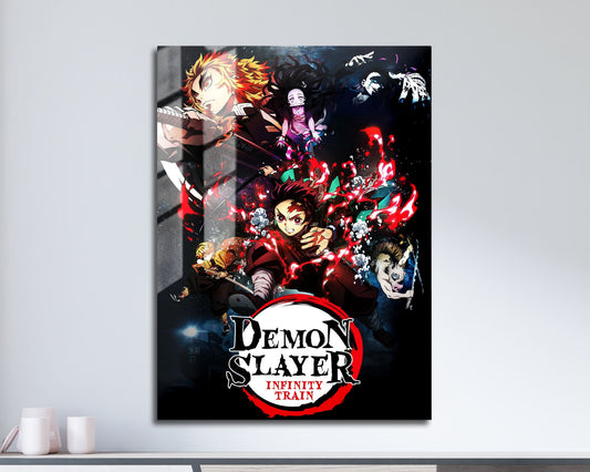 Anime Town Creations Metal Poster Demon Slayer Infinity Train Movie 11" x 17" Home Goods - Anime Demon Slayer Metal Poster