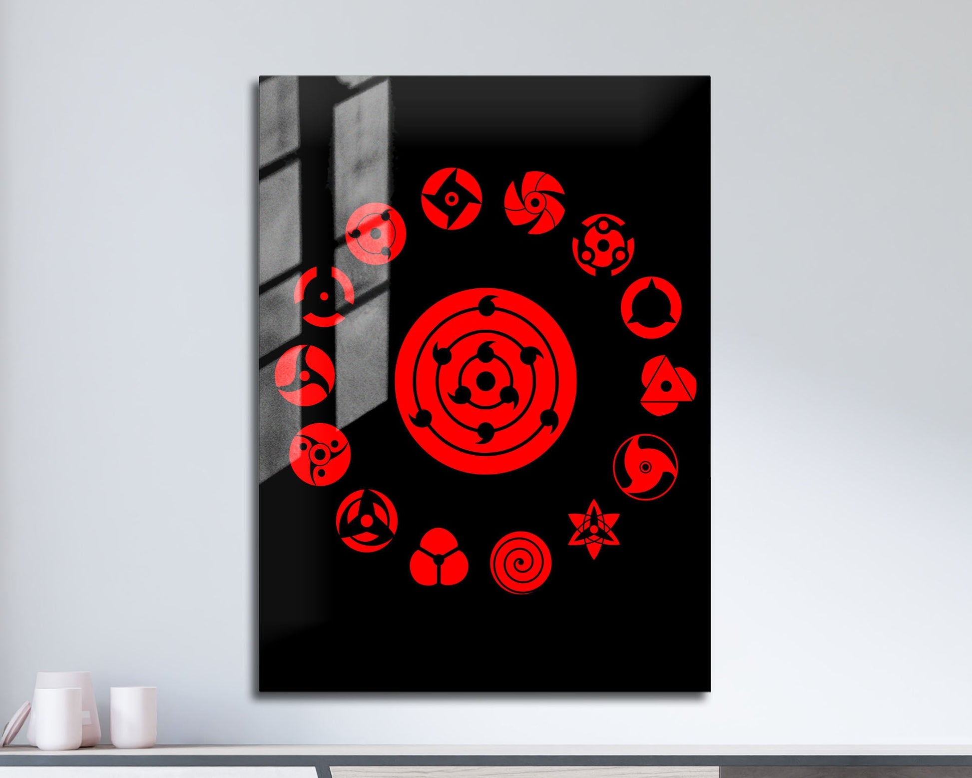 Anime Town Creations Metal Poster Sharingan Eye Pattern 11" x 17" Home Goods - Anime Naruto Metal Poster