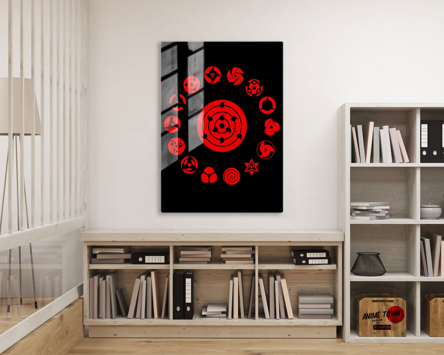 Anime Town Creations Metal Poster Sharingan Eye Pattern 16" x 24" Home Goods - Anime Naruto Metal Poster