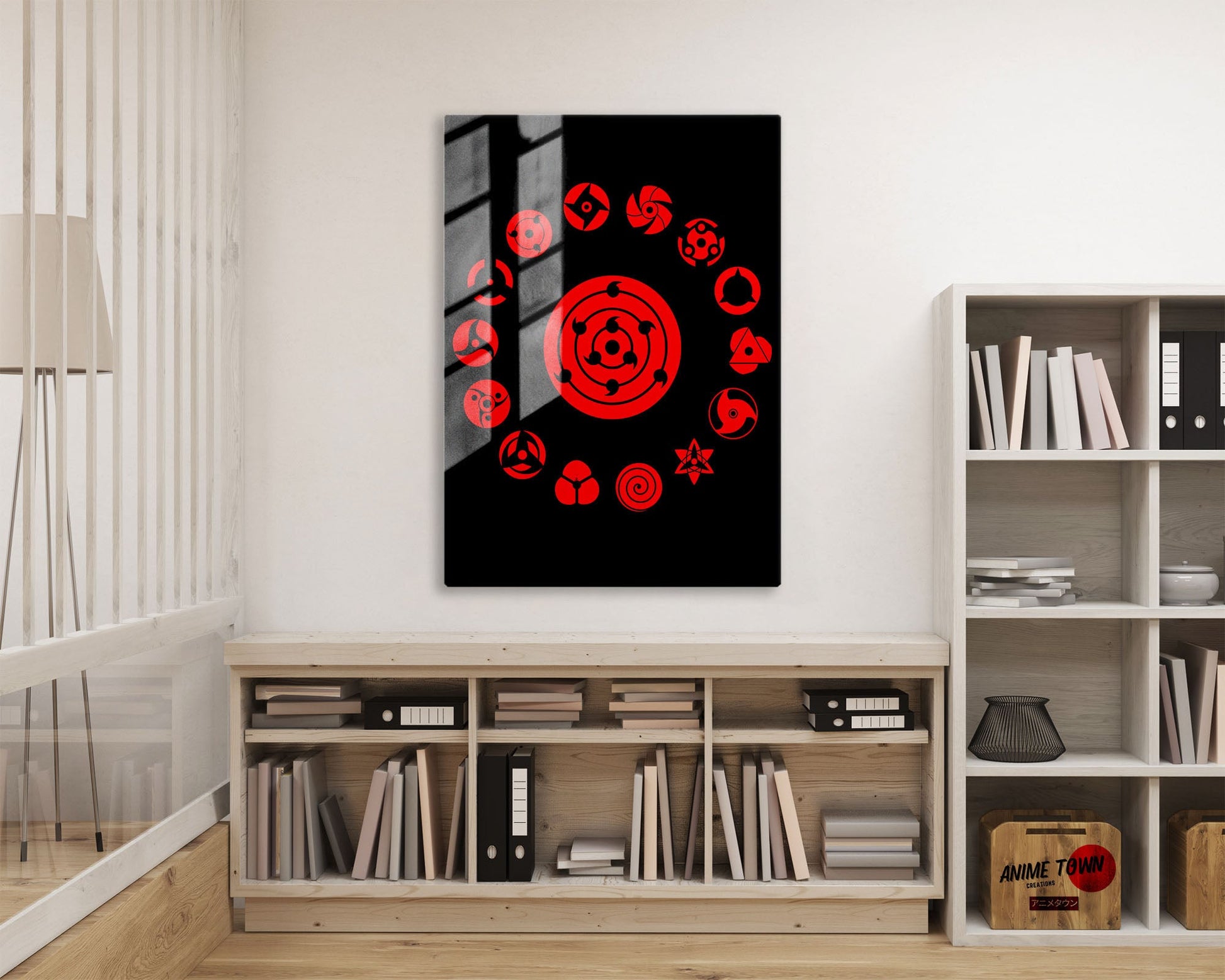Anime Town Creations Metal Poster Sharingan Eye Pattern 16" x 24" Home Goods - Anime Naruto Metal Poster