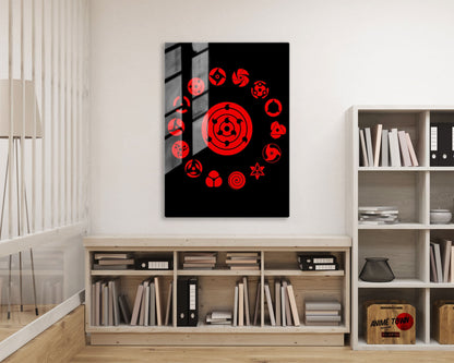 Anime Town Creations Metal Poster Sharingan Eye Pattern 16" x 24" Home Goods - Anime Naruto Metal Poster