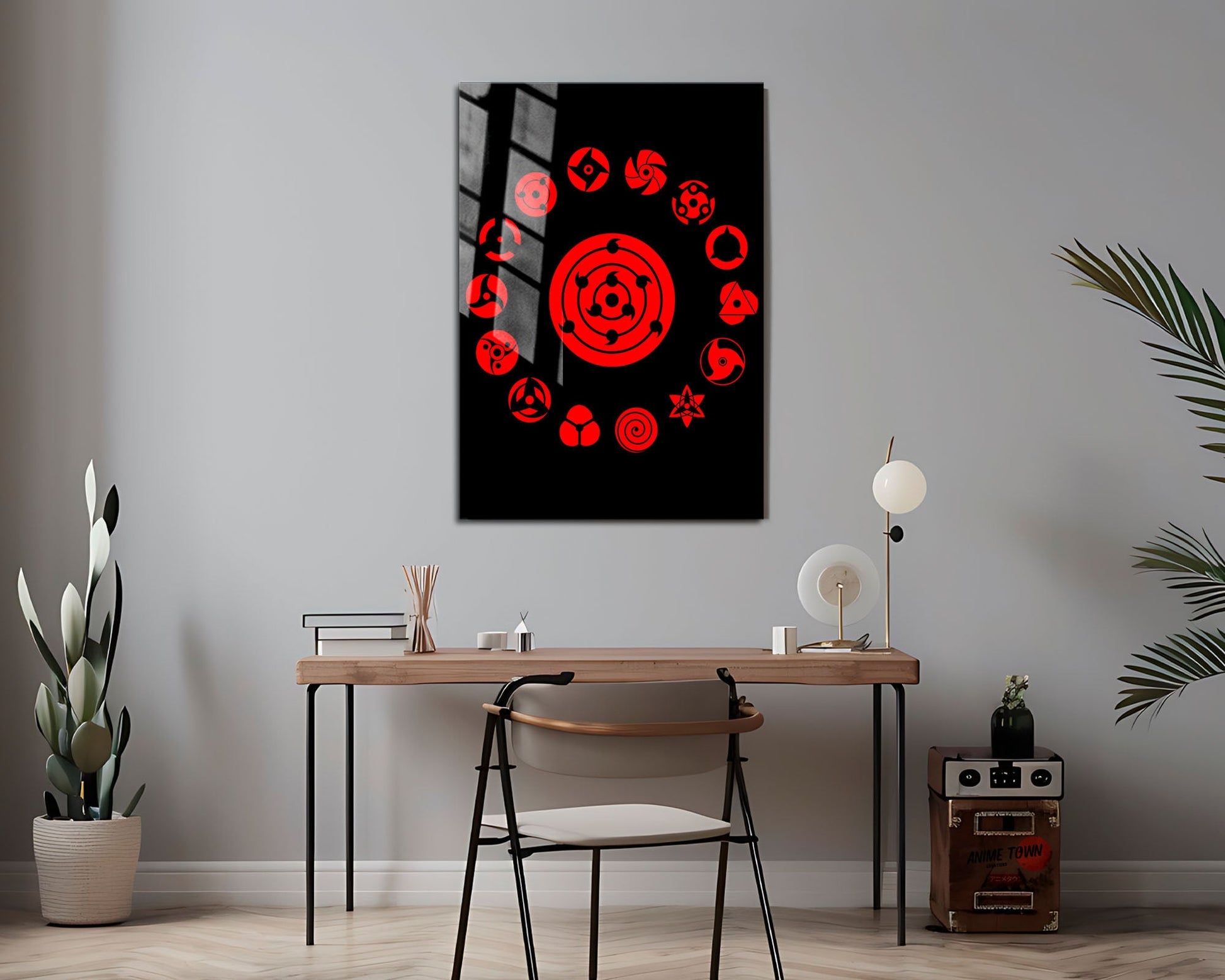 Anime Town Creations Metal Poster Sharingan Eye Pattern 24" x 36" Home Goods - Anime Naruto Metal Poster