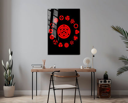 Anime Town Creations Metal Poster Sharingan Eye Pattern 24" x 36" Home Goods - Anime Naruto Metal Poster