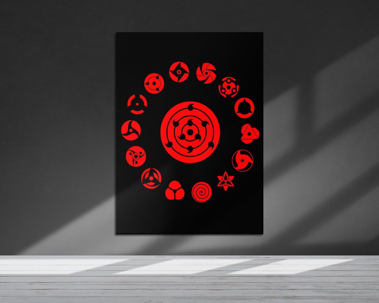 Anime Town Creations Metal Poster Sharingan Eye Pattern 5" x 7" Home Goods - Anime Naruto Metal Poster