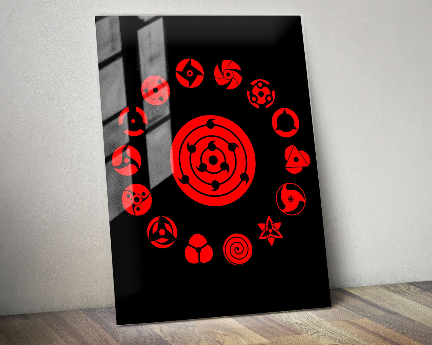 Anime Town Creations Metal Poster Sharingan Eye Pattern 5" x 7" Home Goods - Anime Naruto Metal Poster
