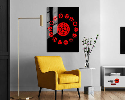 Anime Town Creations Metal Poster Sharingan Eye Pattern 5" x 7" Home Goods - Anime Naruto Metal Poster