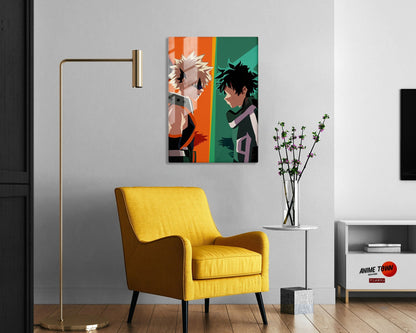 My Hero Academia Izuku Midoriya vs Katsuki Bakugo Metal Poster