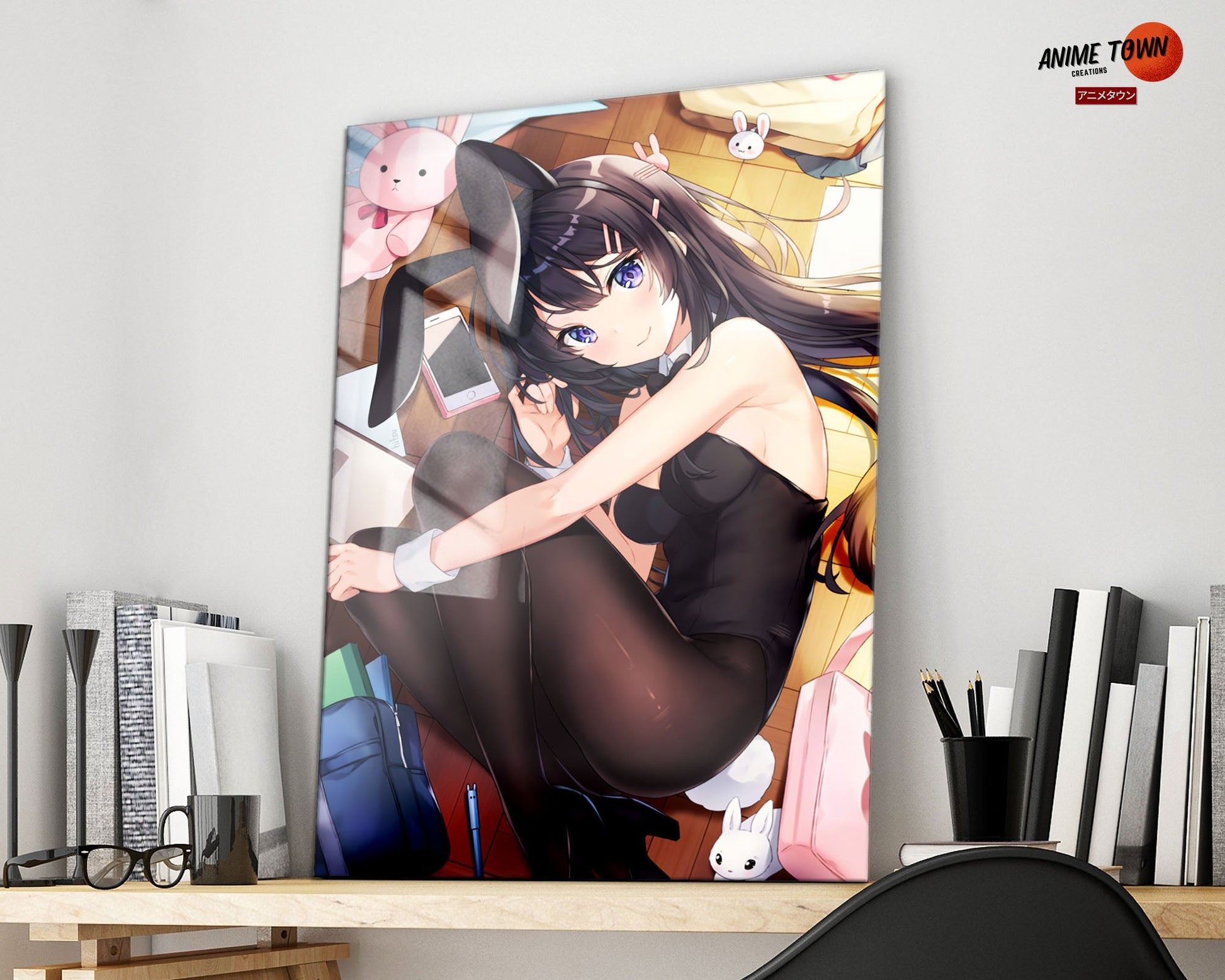 Anime Town Creations Metal Poster Bunny Girl Senpai Mai Sakurajima 16" x 24" Home Goods - Anime Rascal Does Not Dream of Bunny Girl Senpai Metal Poster