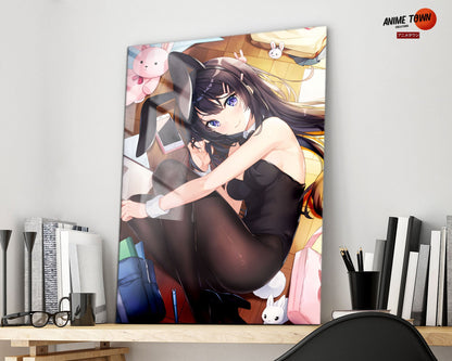 Anime Town Creations Metal Poster Bunny Girl Senpai Mai Sakurajima 16" x 24" Home Goods - Anime Rascal Does Not Dream of Bunny Girl Senpai Metal Poster