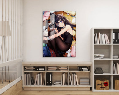 Anime Town Creations Metal Poster Bunny Girl Senpai Mai Sakurajima 16" x 24" Home Goods - Anime Rascal Does Not Dream of Bunny Girl Senpai Metal Poster