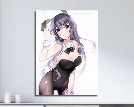 Anime Town Creations Metal Poster Bunny Girl Senpai Please Don't Forget Me 11" x 17" Home Goods - Anime Rascal Does Not Dream of Bunny Girl Senpai Metal Poster