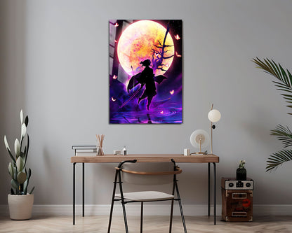 Anime Town Creations Metal Poster Demon Slayer Shionbu Kocho Moonlight 24" x 36" Home Goods - Anime Demon Slayer Metal Poster
