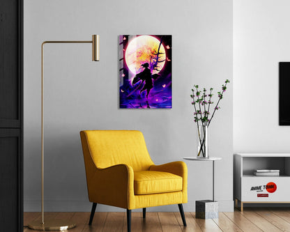 Anime Town Creations Metal Poster Demon Slayer Shionbu Kocho Moonlight 5" x 7" Home Goods - Anime Demon Slayer Metal Poster