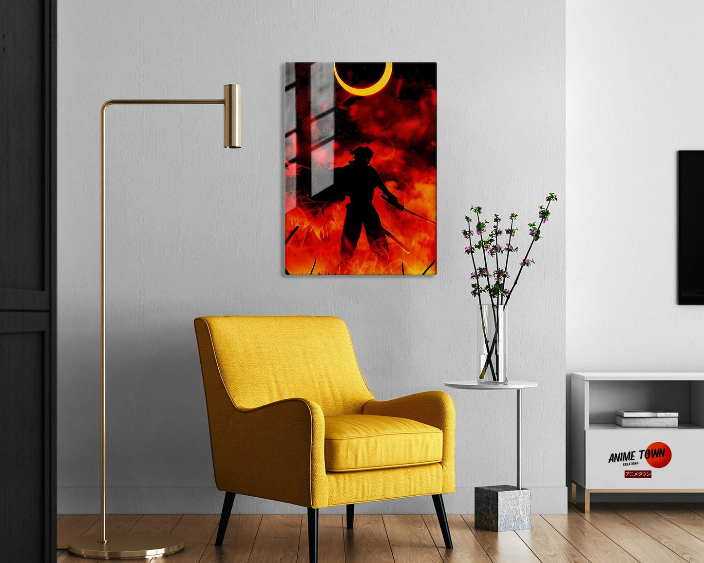 Demon Slayer Rengoku Kyojuro Moonlight Metal Poster