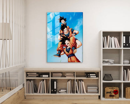 Anime Town Creations Metal Poster Dragon Ball Goku, Gohan and Goten 16" x 24" Home Goods - Anime Dragon Ball Metal Poster