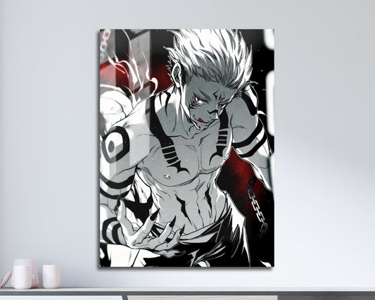 Anime Town Creations Metal Poster Jujutsu Kaisen Sukuna Chains 11" x 17" Home Goods - Anime Jujutsu Kaisen Metal Poster