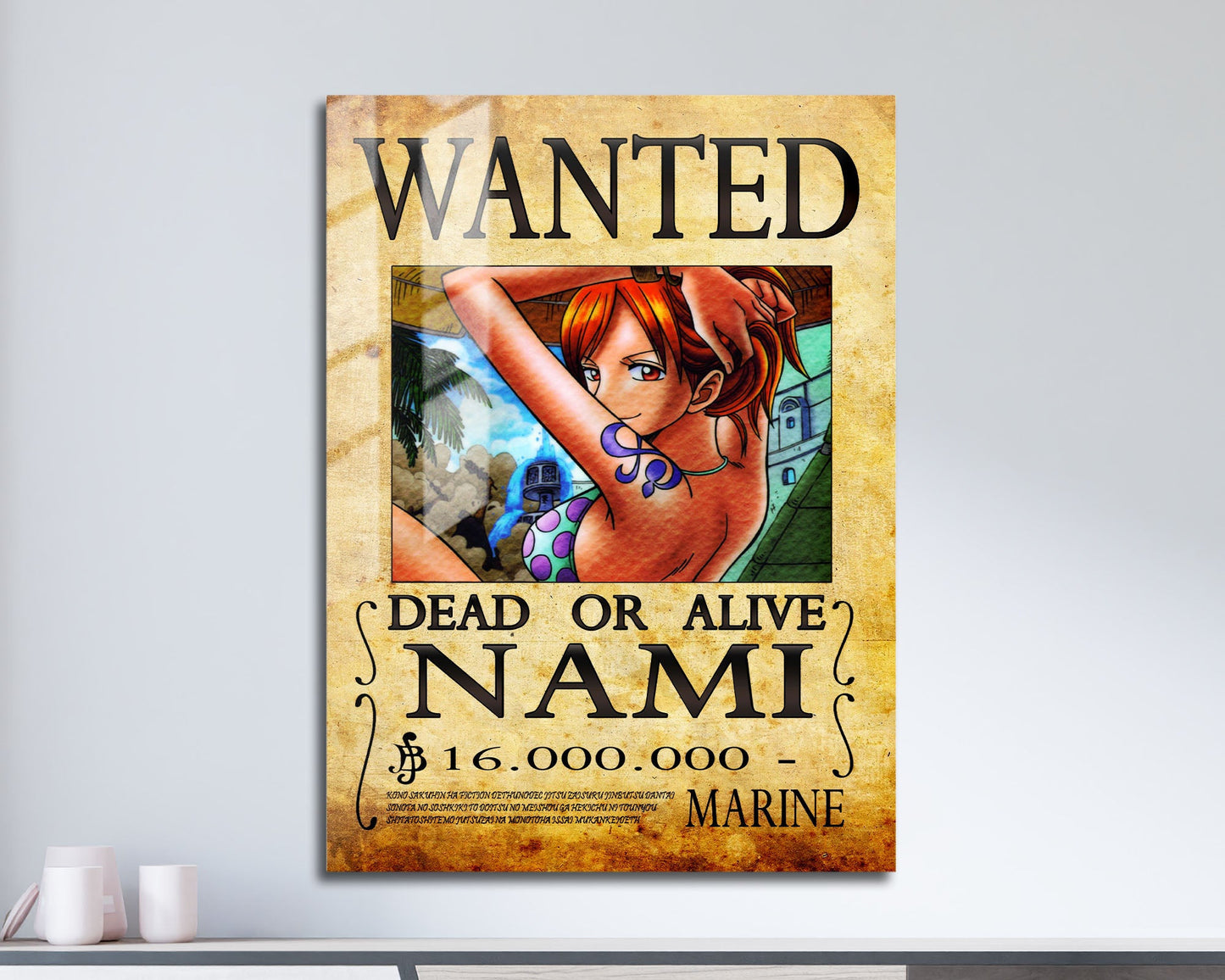 Anime Town Creations Metal Poster One Piece Nami Wanted Poster 11" x 17" Home Goods - Anime One Piece Metal Poster