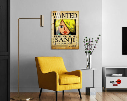 One Piece Sanji Wanted Poster Metal Poster