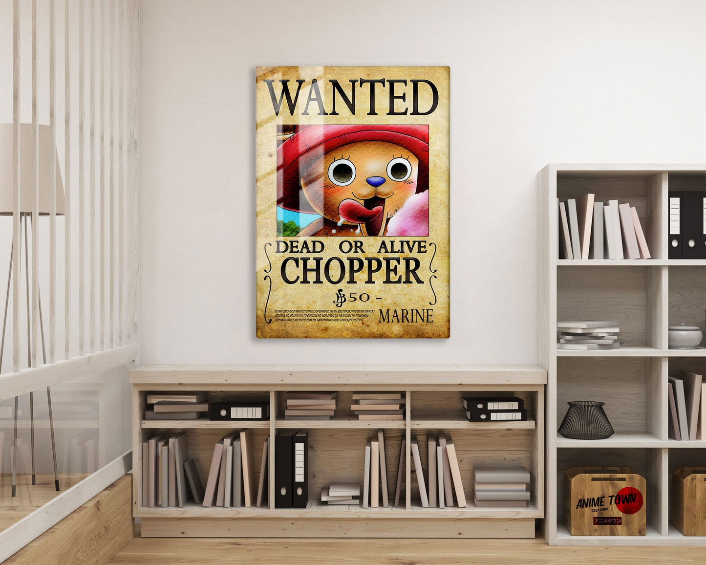 Anime Town Creations Metal Poster One Piece Chopper Wanted Poster 16" x 24" Home Goods - Anime One Piece Metal Poster