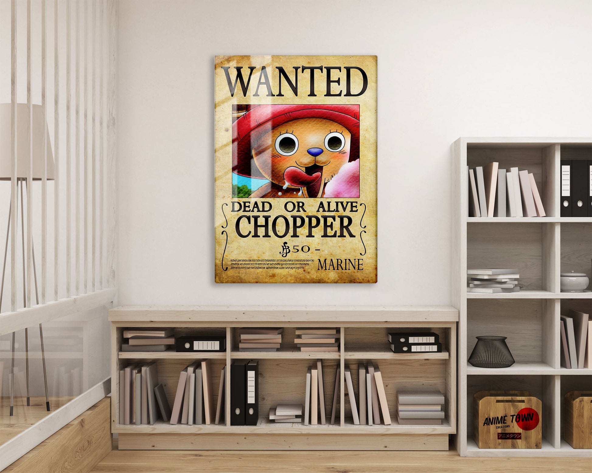 Anime Town Creations Metal Poster One Piece Chopper Wanted Poster 16" x 24" Home Goods - Anime One Piece Metal Poster