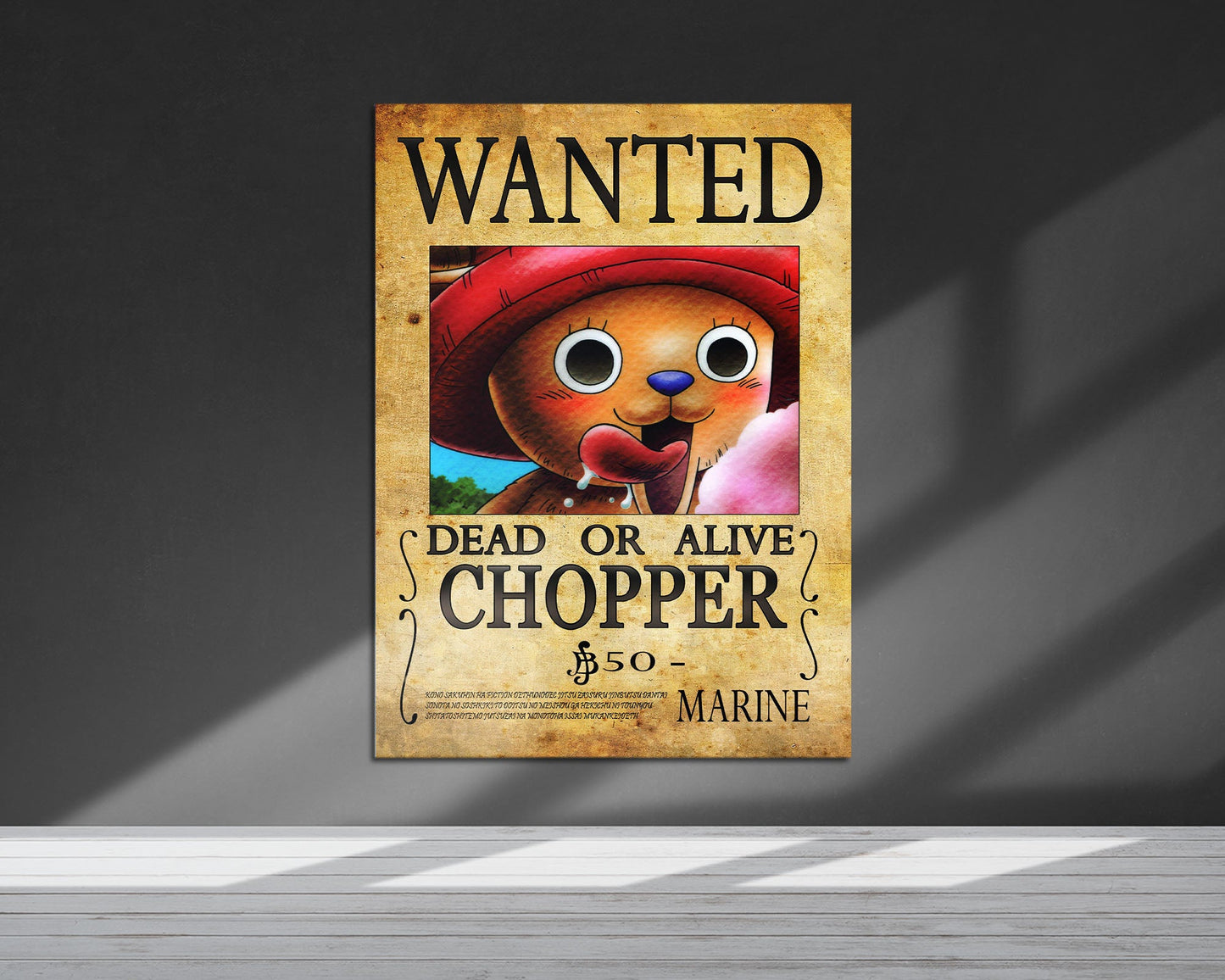 Anime Town Creations Metal Poster One Piece Chopper Wanted Poster 5" x 7" Home Goods - Anime One Piece Metal Poster