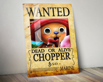 Anime Town Creations Metal Poster One Piece Chopper Wanted Poster 5" x 7" Home Goods - Anime One Piece Metal Poster