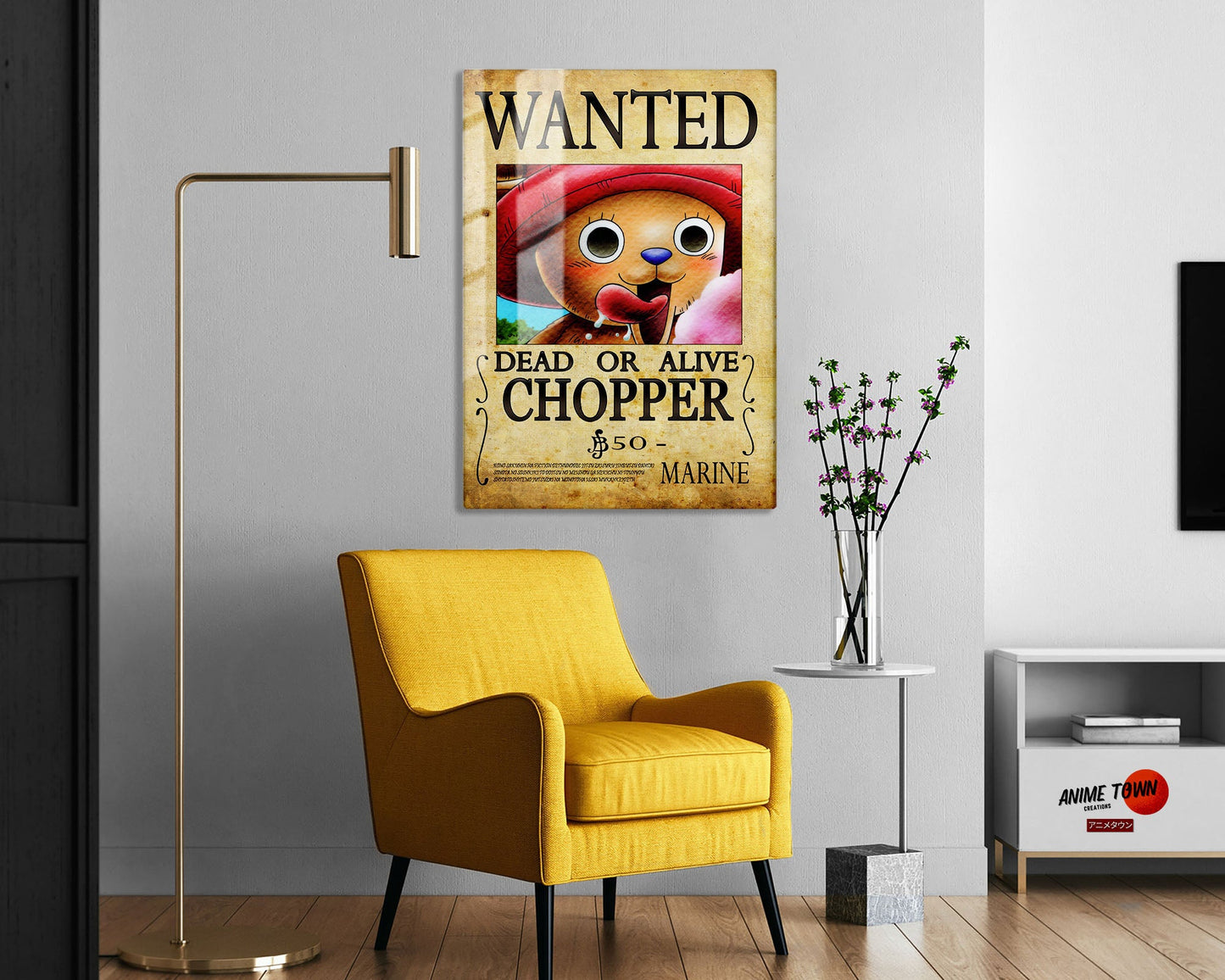 Anime Town Creations Metal Poster One Piece Chopper Wanted Poster 5" x 7" Home Goods - Anime One Piece Metal Poster