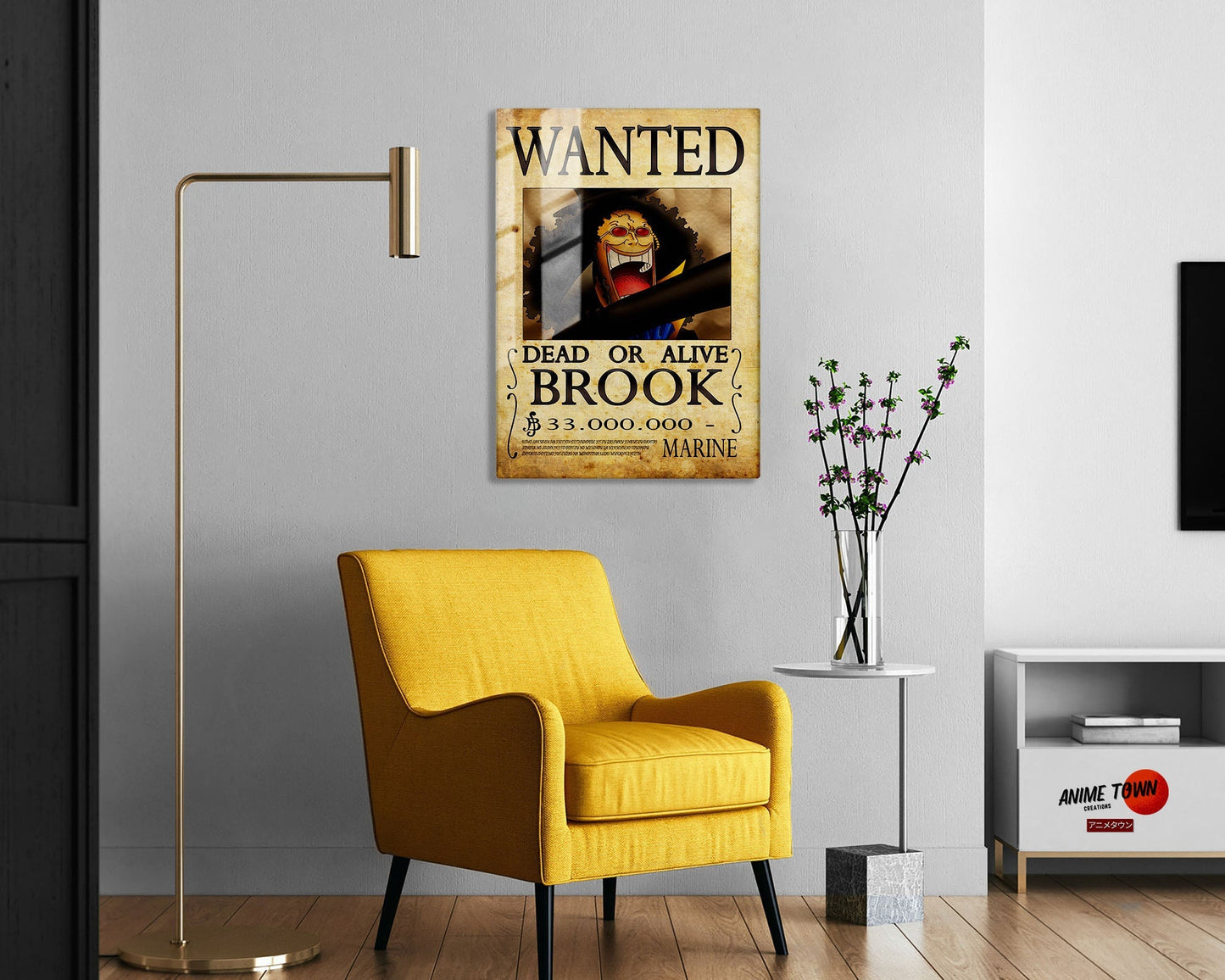 One Piece Brook Wanted Poster Metal Poster