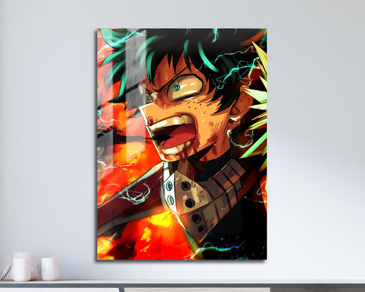 Anime Town Creations Metal Poster My Hero Academic Izuku Midoriya Rage 11" x 17" Home Goods - Anime My Hero Academia Metal Poster