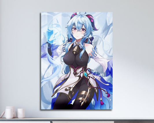 Anime Town Creations Metal Poster Genshin Impact Ganyu 11" x 17" Home Goods - Anime Genshin Impact Metal Poster