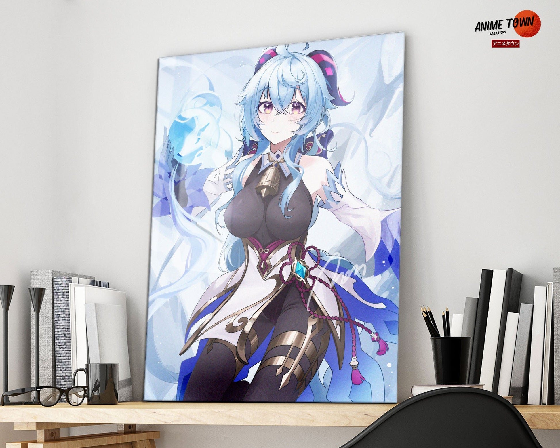Anime Town Creations Metal Poster Genshin Impact Ganyu 16" x 24" Home Goods - Anime Genshin Impact Metal Poster