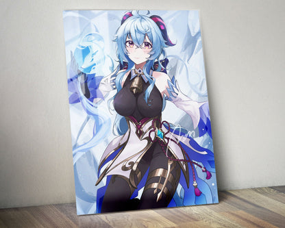 Anime Town Creations Metal Poster Genshin Impact Ganyu 5" x 7" Home Goods - Anime Genshin Impact Metal Poster