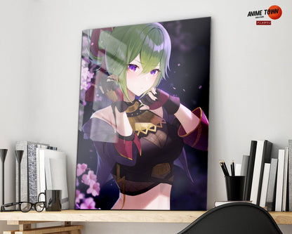 Anime Town Creations Metal Poster Genshin Impact Kuki Shinobu 16" x 24" Home Goods - Anime Genshin Impact Metal Poster