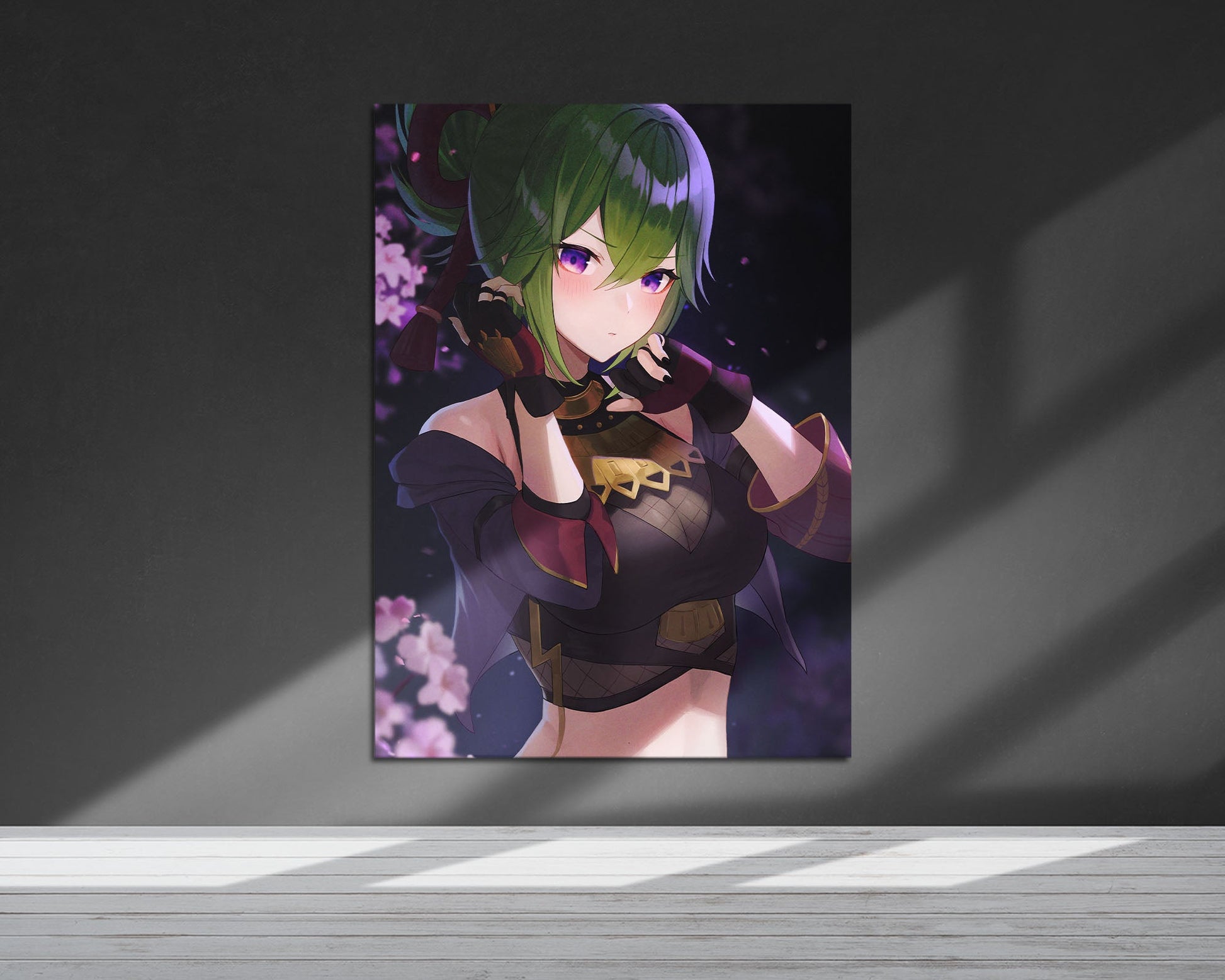 Anime Town Creations Metal Poster Genshin Impact Kuki Shinobu 5" x 7" Home Goods - Anime Genshin Impact Metal Poster