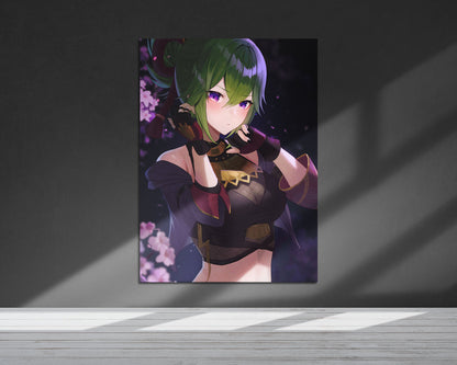 Anime Town Creations Metal Poster Genshin Impact Kuki Shinobu 5" x 7" Home Goods - Anime Genshin Impact Metal Poster