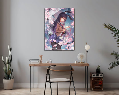 Anime Town Creations Metal Poster Bunny Girl Senpai Mai Sakurajima School Girl 24" x 36" Home Goods - Anime Rascal Does Not Dream of Bunny Girl Senpai Metal Poster
