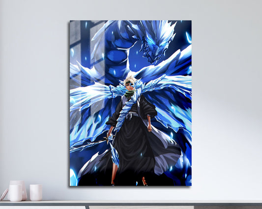 Anime Town Creations Metal Poster Bleach Hitsugaya Toshiro Hollow Bankai 5" x 7" Home Goods - Anime Bleach Metal Poster