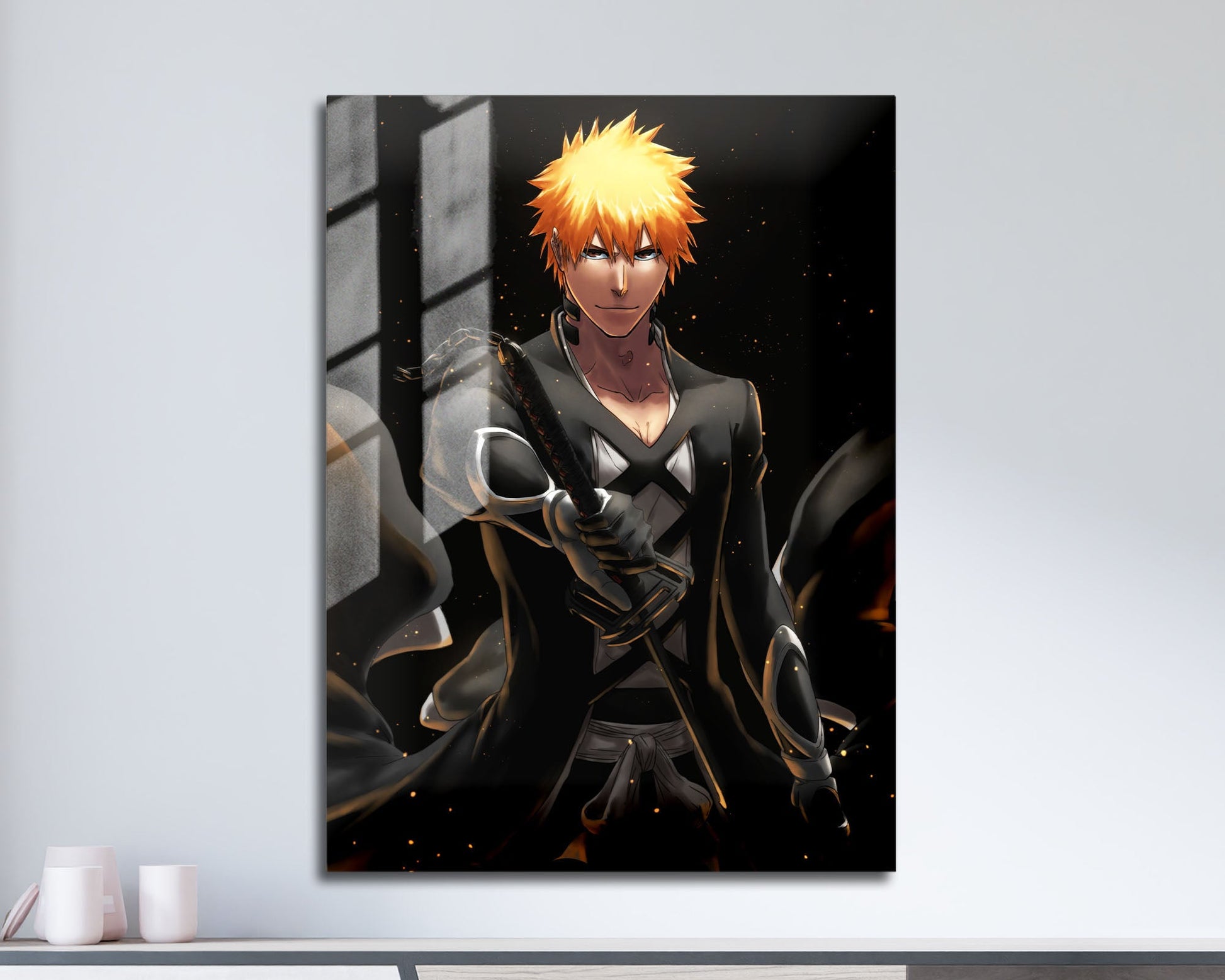 Anime Town Creations Metal Poster Bleach Ichigo Fullbring Bankai 5" x 7" Home Goods - Anime Bleach Metal Poster