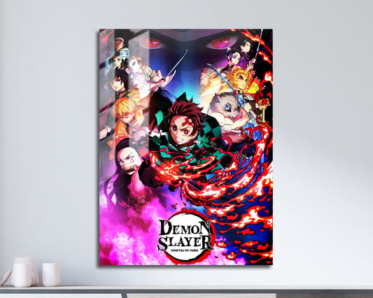 Anime Town Creations Metal Poster Demon Slayer Kimetsu no Yaiba 5" x 7" Home Goods - Anime Demon Slayer Metal Poster