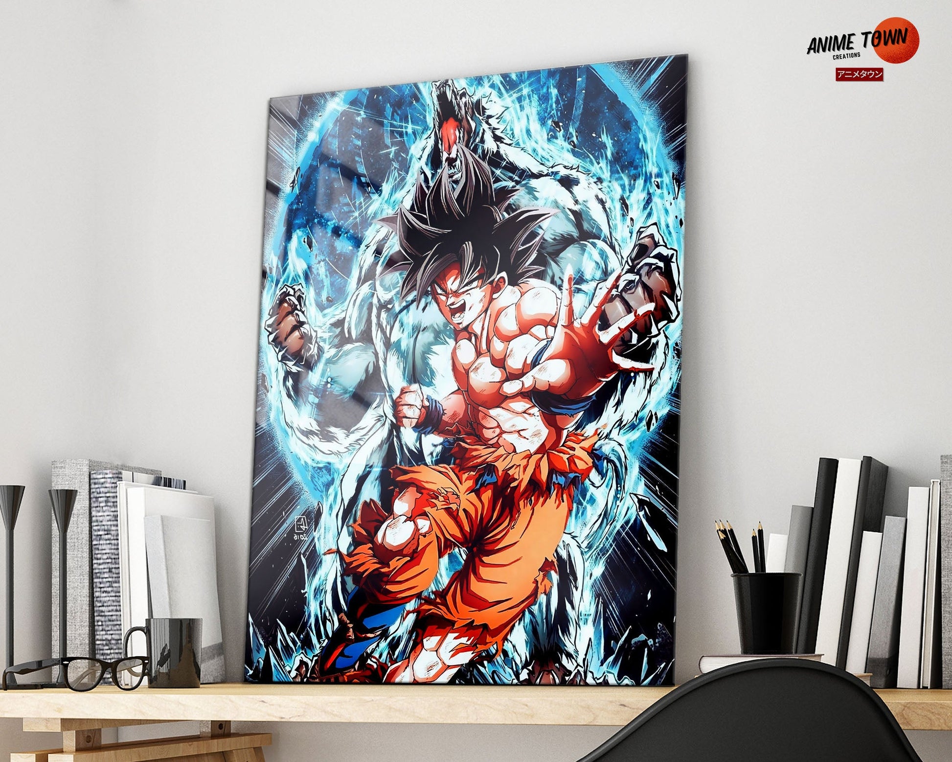 Anime Town Creations Metal Poster Dragon Ball Goku Inner Beast 11" x 17" Home Goods - Anime Dragon Ball Metal Poster