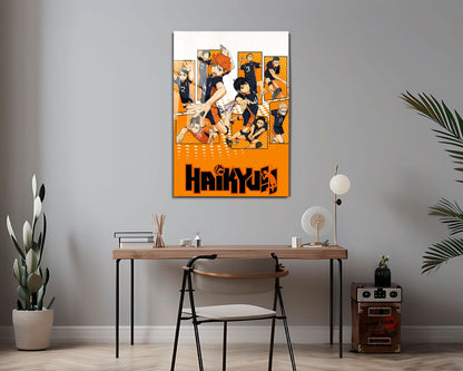 Anime Town Creations Metal Poster Haikyuu Minimalist Orange 16" x 24" Home Goods - Anime Haikyuu Metal Poster