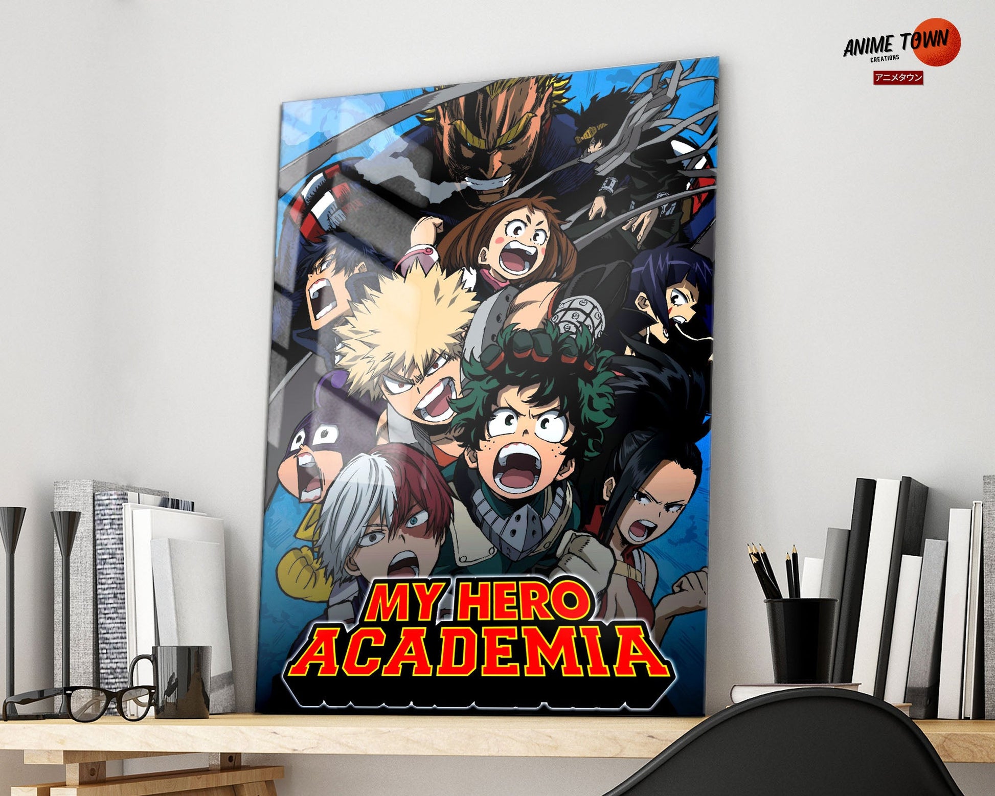 Anime Town Creations Metal Poster My Hero Academia Blue 11" x 17" Home Goods - Anime My Hero Academia Metal Poster