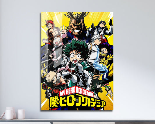 Anime Town Creations Metal Poster My Hero Academia Yellow 5" x 7" Home Goods - Anime My Hero Academia Metal Poster