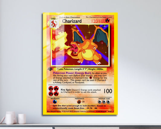 Charizard Pokemon Card Metal Poster Metal Poster Anime Town Creations Charizard Pokemon Card Metal Poster Metal Poster Anime Town Creations