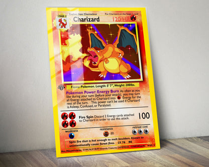 home goods pokemon cards Charizard Pokemon Card Metal Poster Metal Poster – Anime Town Creations
